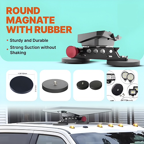 Heavy-Duty Round Magnet with Rubber