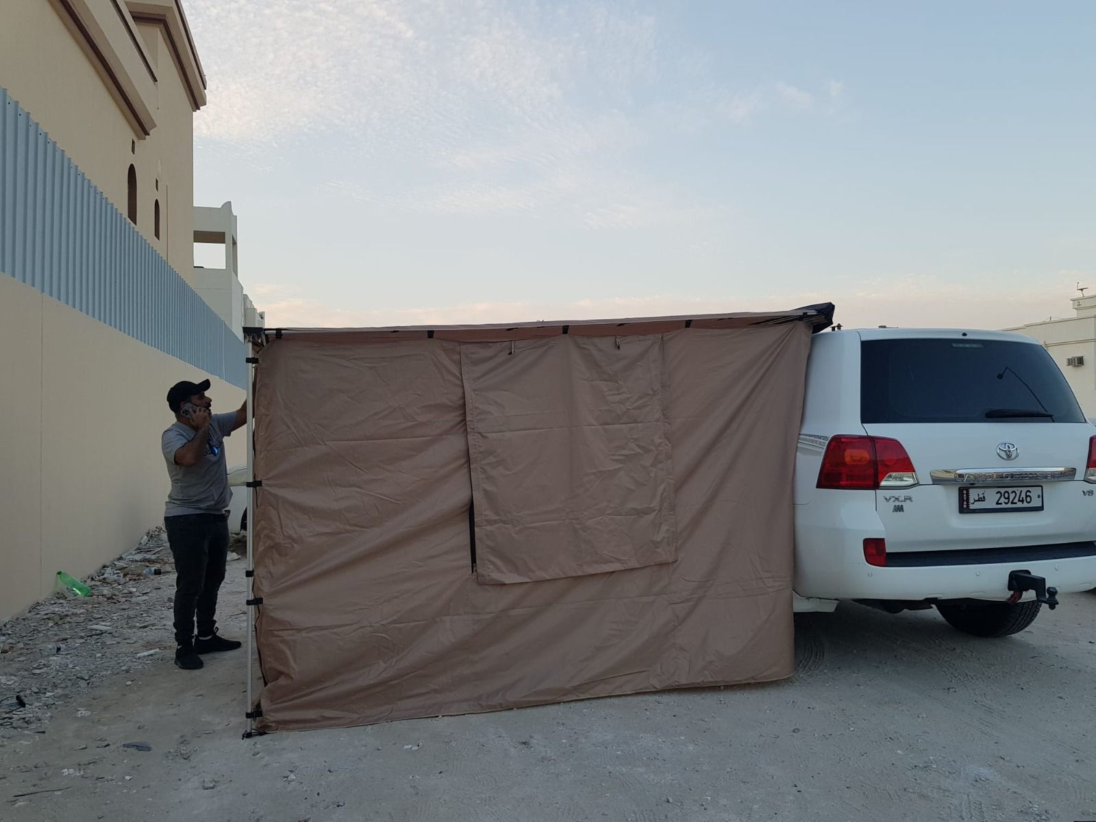 Car awning 2.5x3m with full cover (2 doors & 2 windows, double layer)