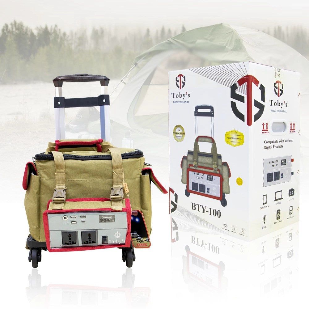 Toby’s BTY-100 Power Station Rechargeable Battery (80000mAh) With 500Watts Inverter & Trolley