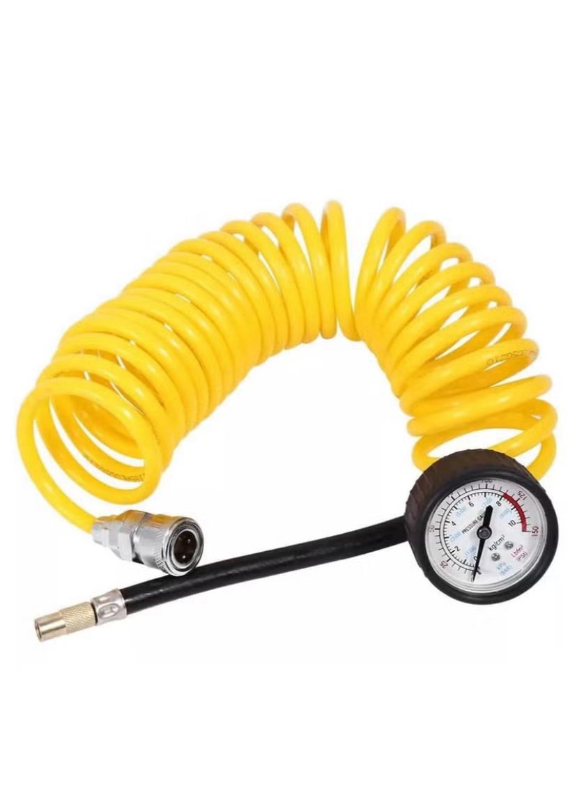 Camel 628-4X4 Double Cylinder Tyre Inflator Portable Air Compressor with Extension Coil Air Hose and Pressure Gauge