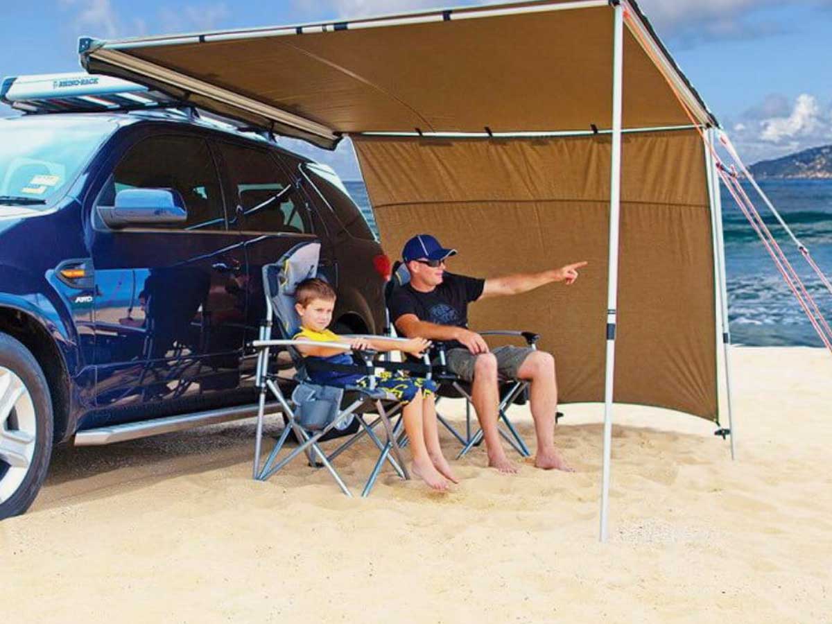 Car awning 3/2m with side pannel