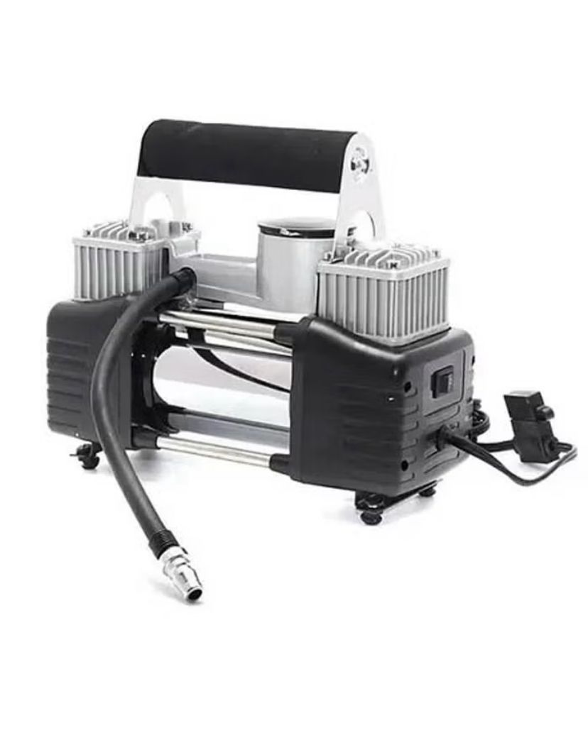 Camel 628-4X4 Double Cylinder Tyre Inflator Portable Air Compressor with Extension Coil Air Hose and Pressure Gauge