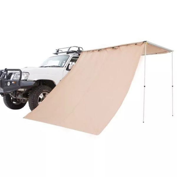Car side awning with wall
