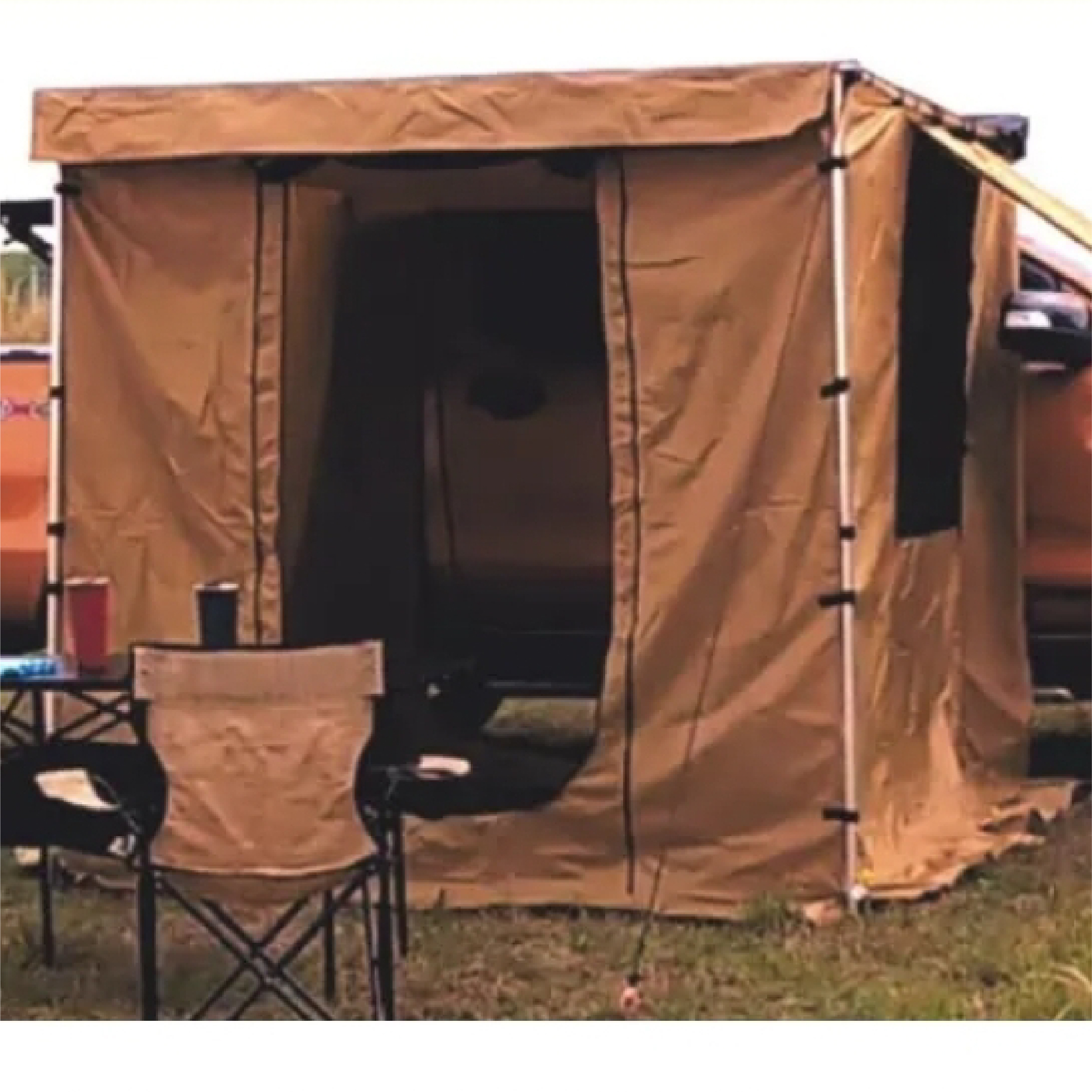 Car side awning with full cover tent (2 doors & 2 windows, double layer)