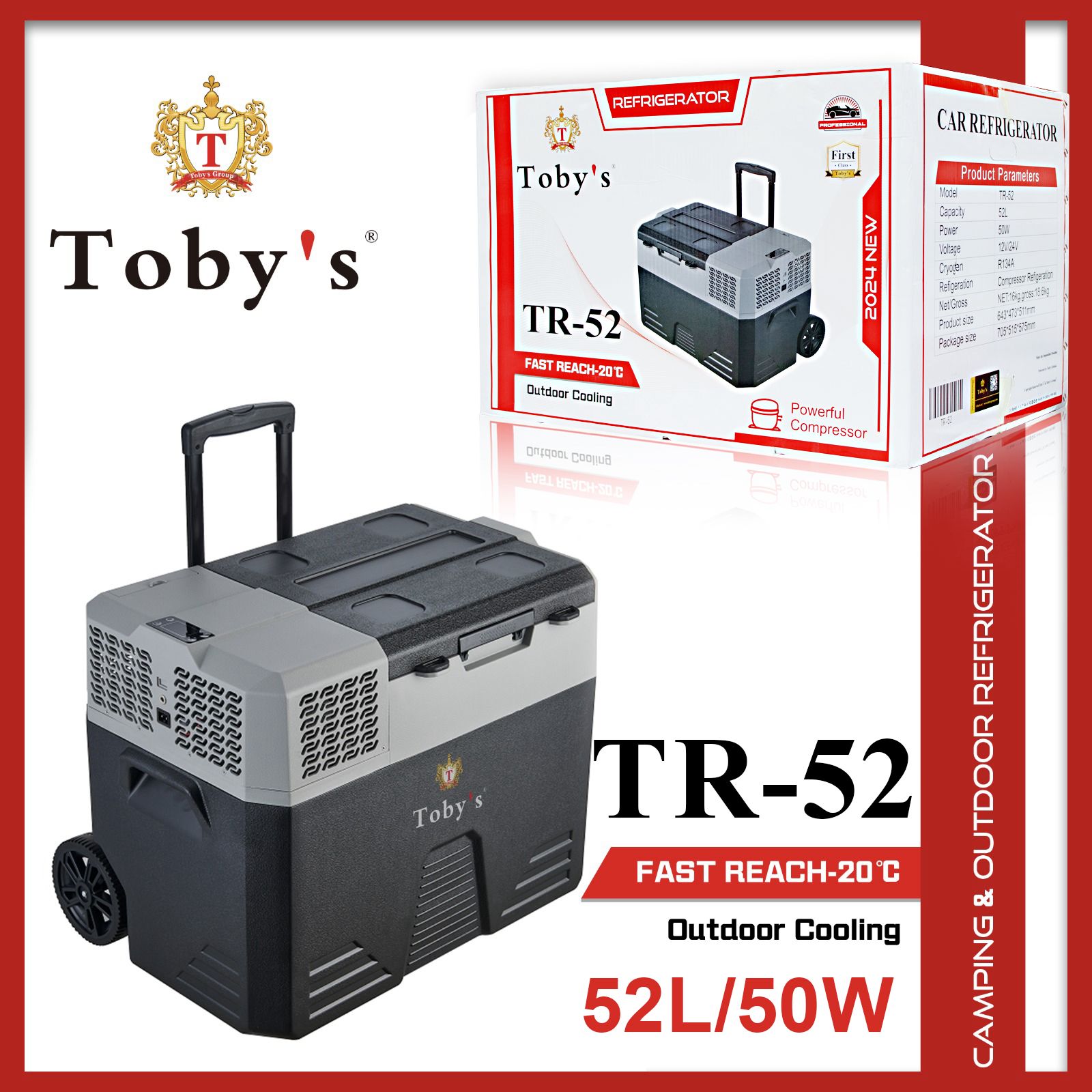 Toby’s TR-52 Electric Portable Refrigerator & Freezer (52 L)