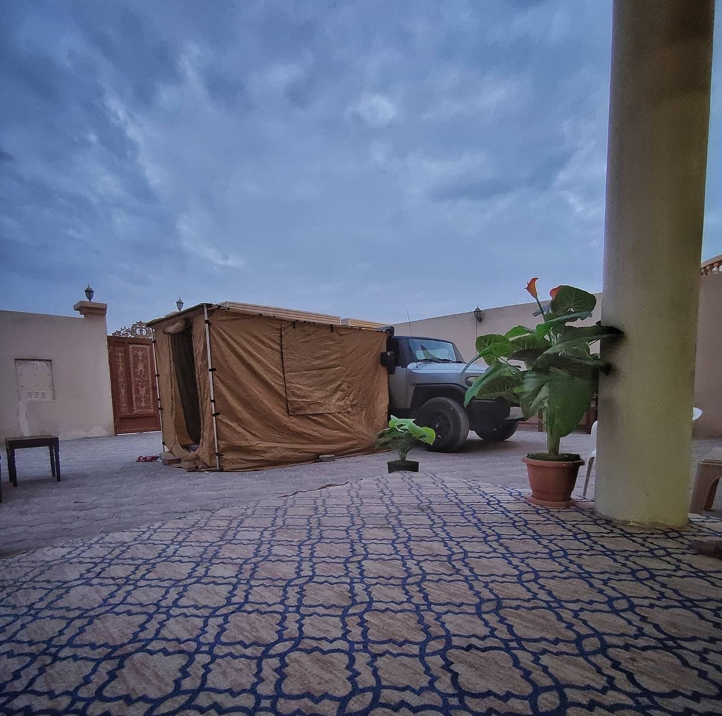 Car awning 2.5x3m with full cover (2 doors & 2 windows, double layer)