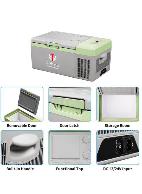 Toby’s TR-15 Portable Freezer / Car Refrigerator 20-L (21-Qt), 12-/24-V & 100-240V AC