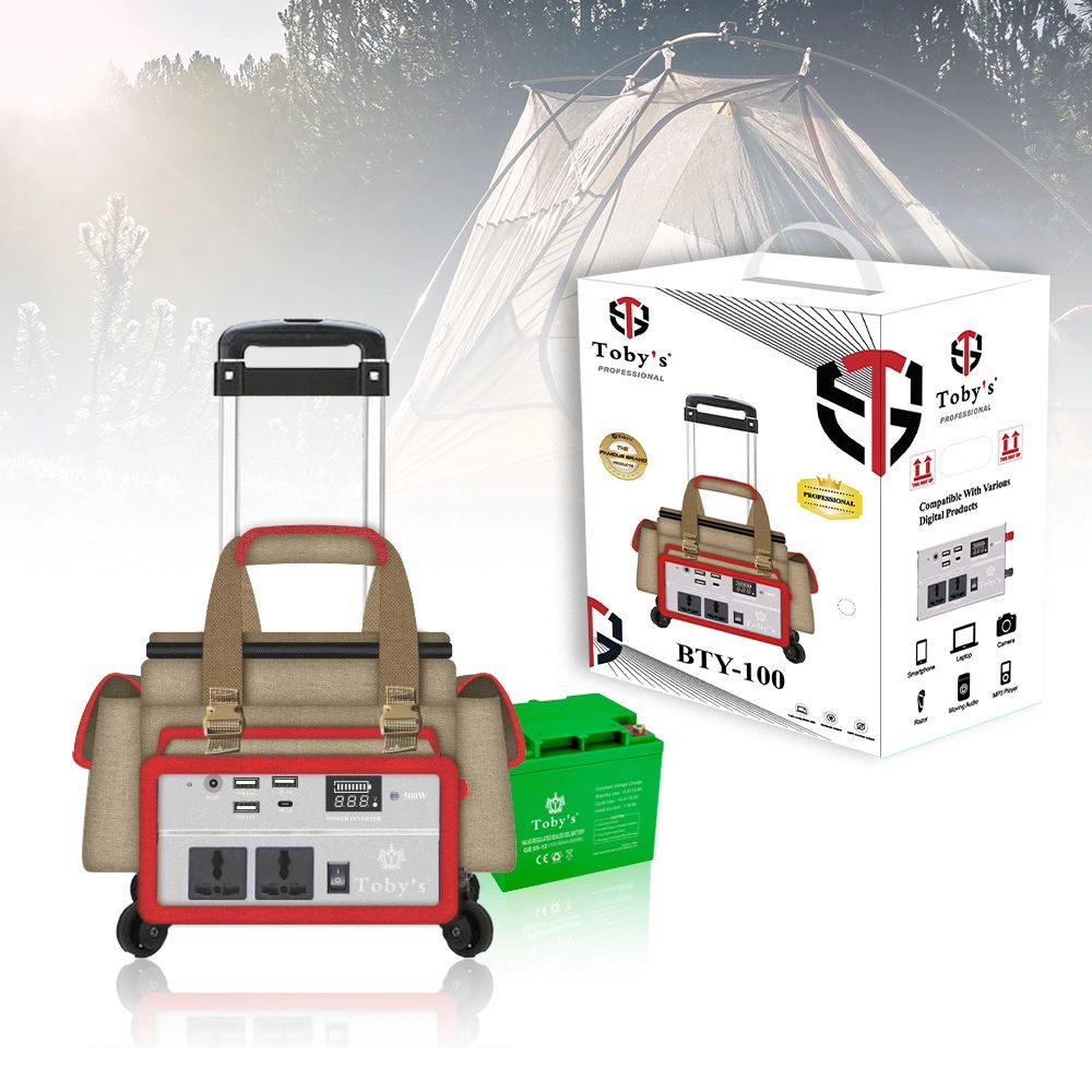 Toby’s BTY-100 Power Station Rechargeable Battery (80000mAh) With 500Watts Inverter & Trolley