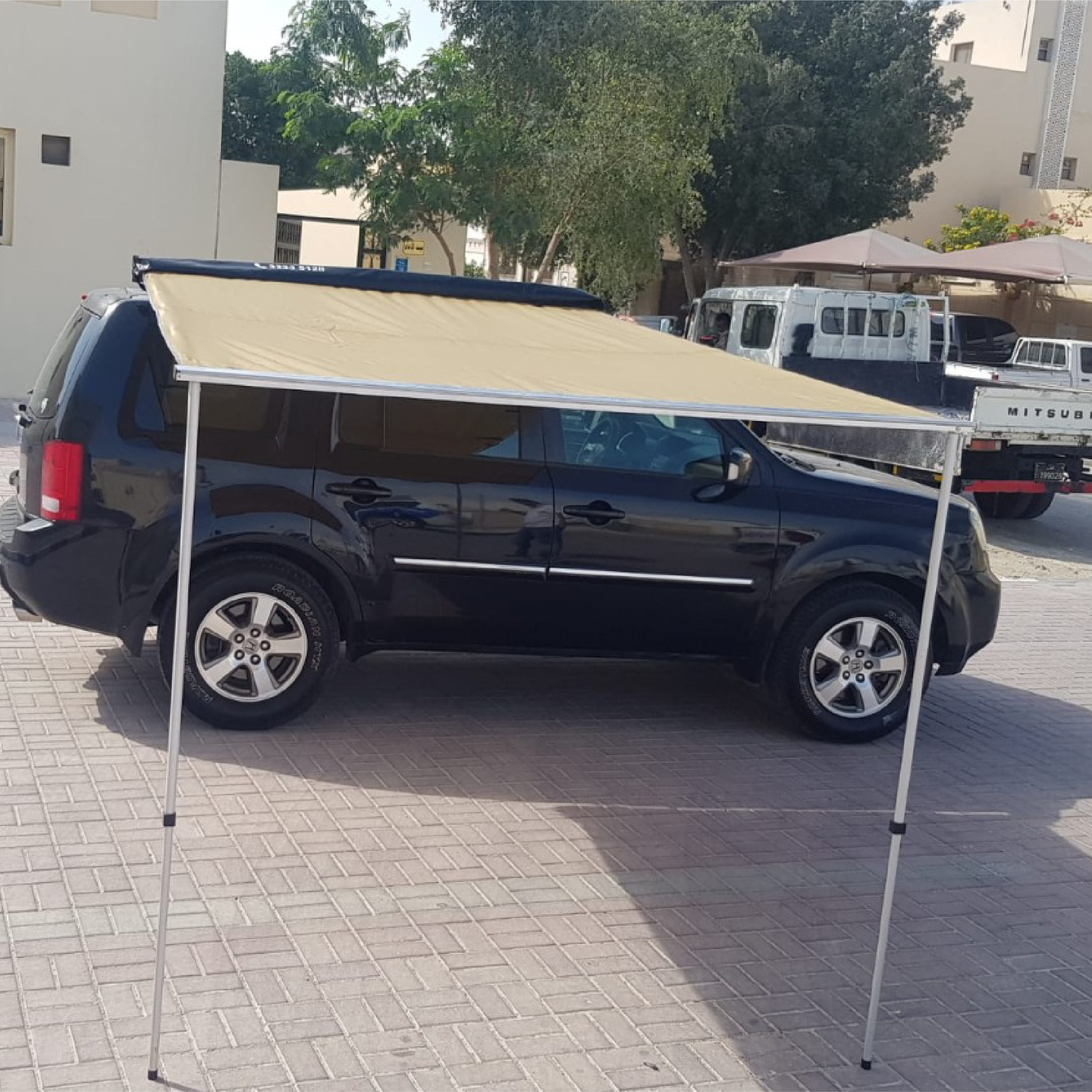 Car side awning