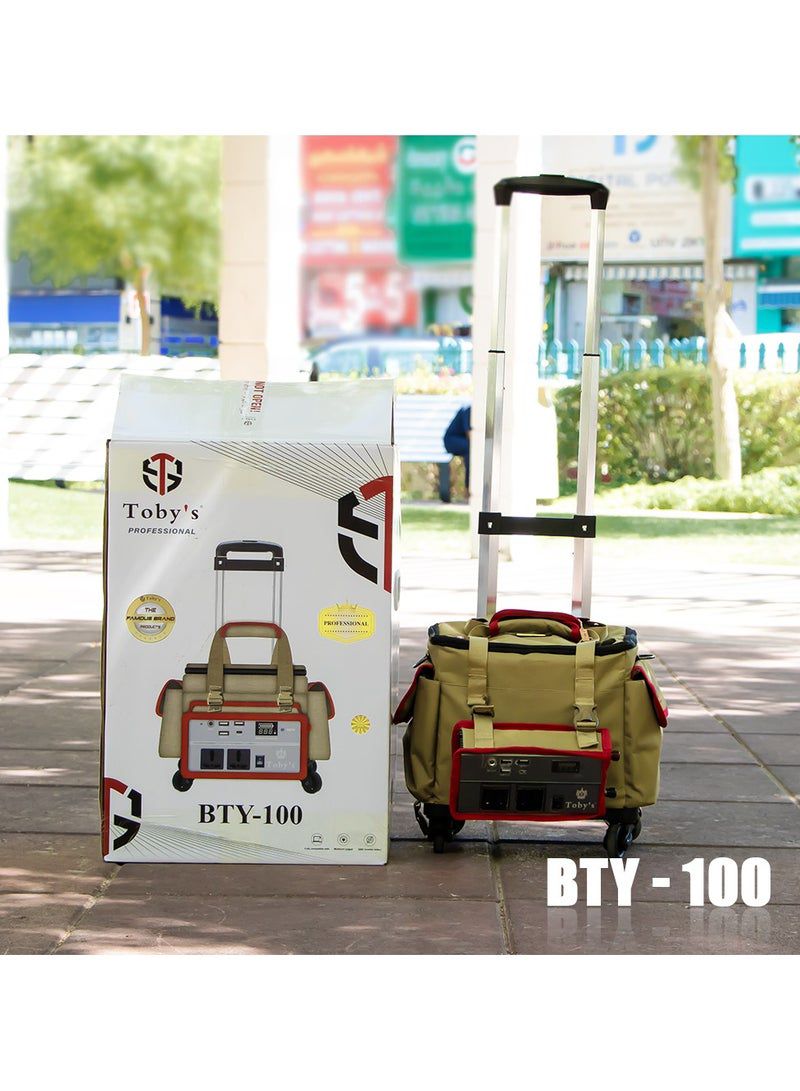Toby’s BTY-100 Power Station Rechargeable Battery (80000mAh) With 500Watts Inverter & Trolley