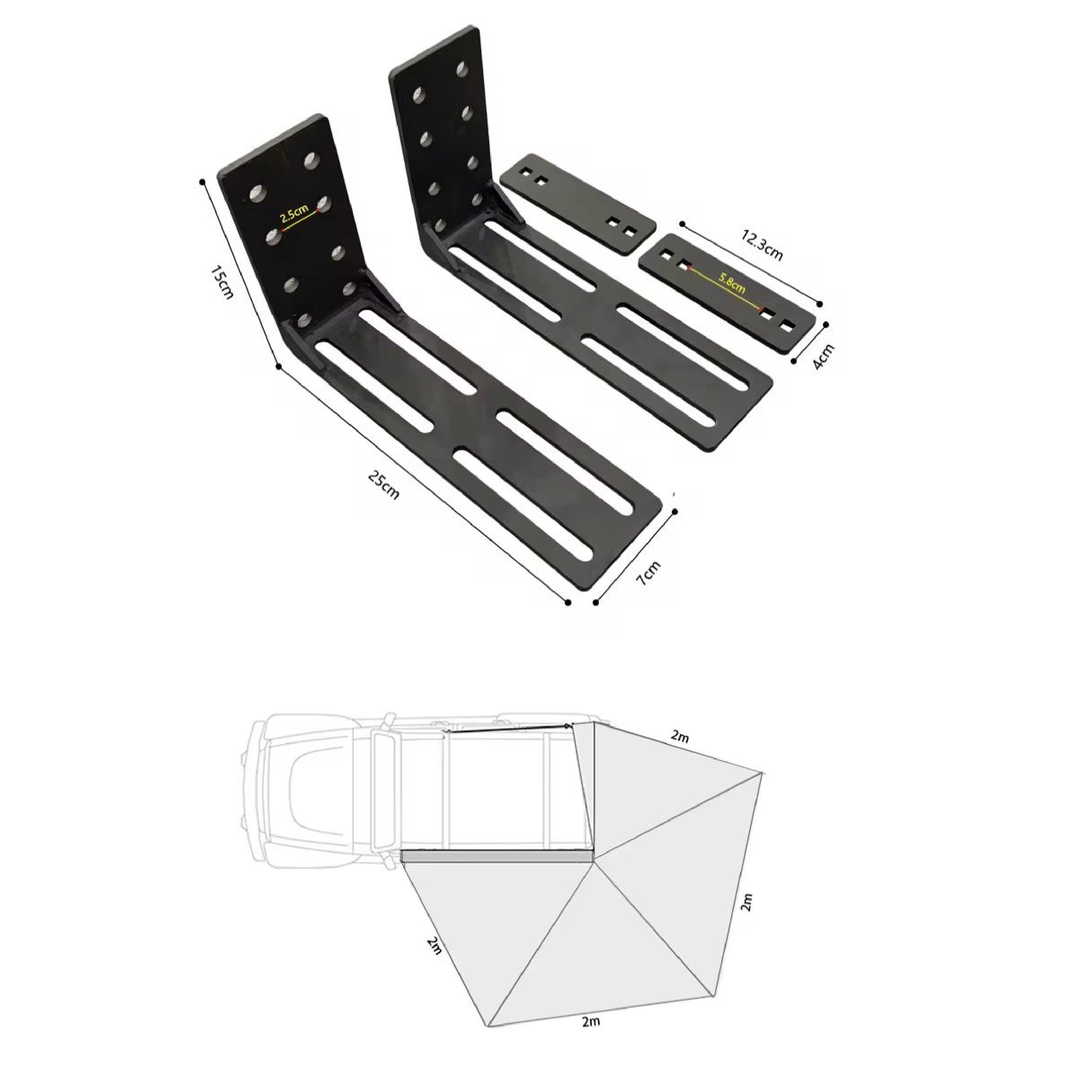 270 Awning Full Cover 2.5x2.5m Round Heavy Duty Stand Free with Powerful LED Strip