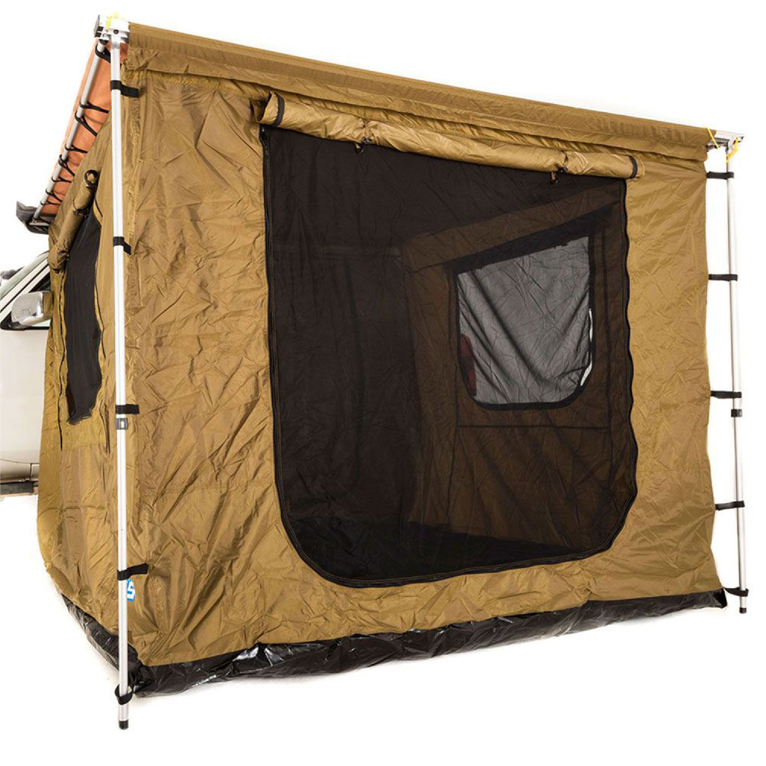 Car side awning with full cover tent (2 doors & 2 windows, double layer)