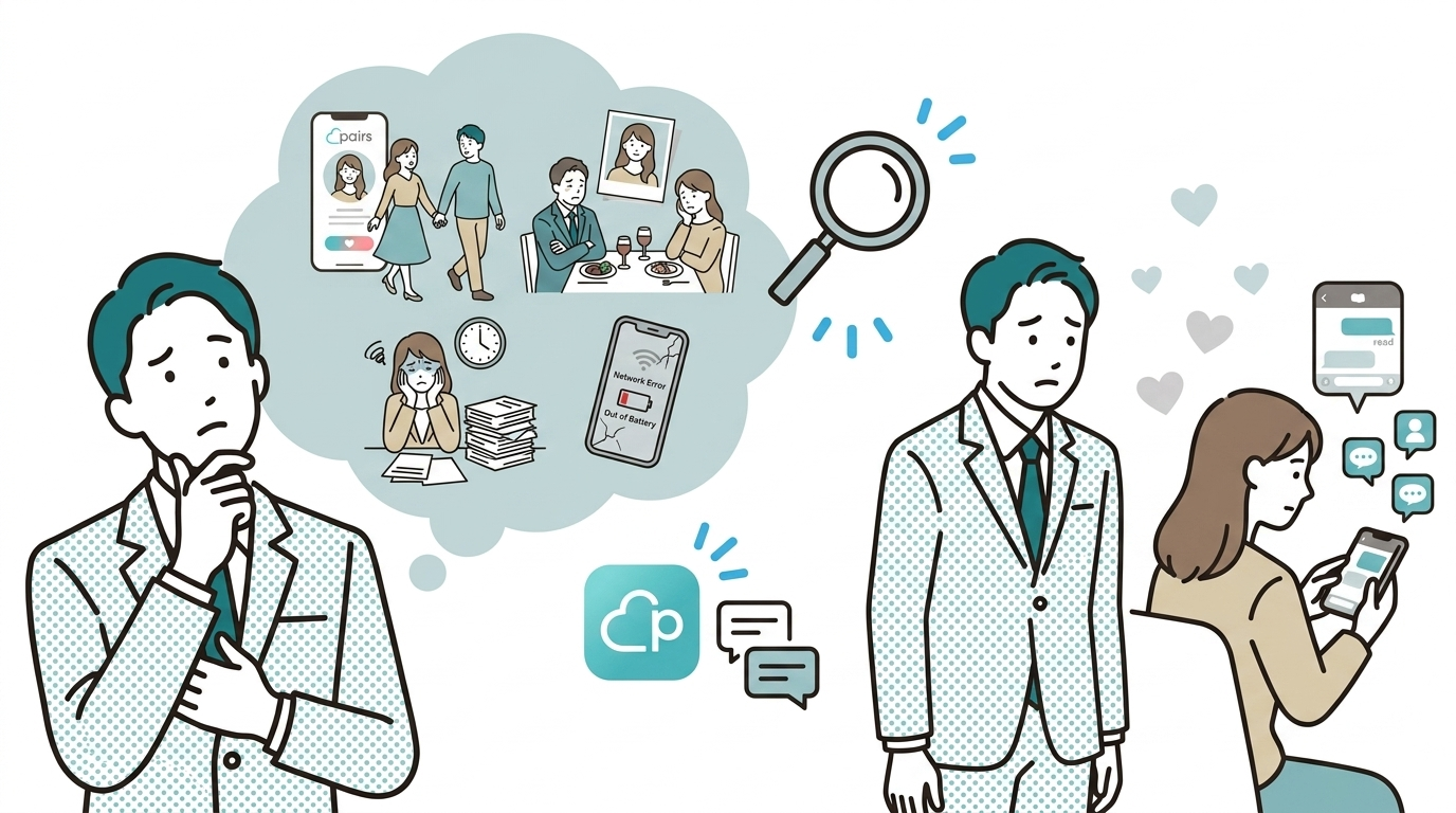 ペアーズで知り合った人と音信不通になった原因が分からない人の様子