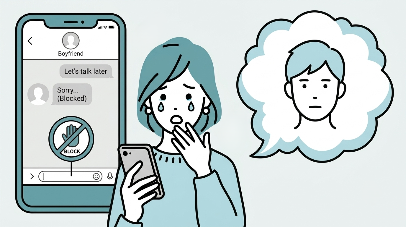 彼氏に突然ブロックされた人の様子