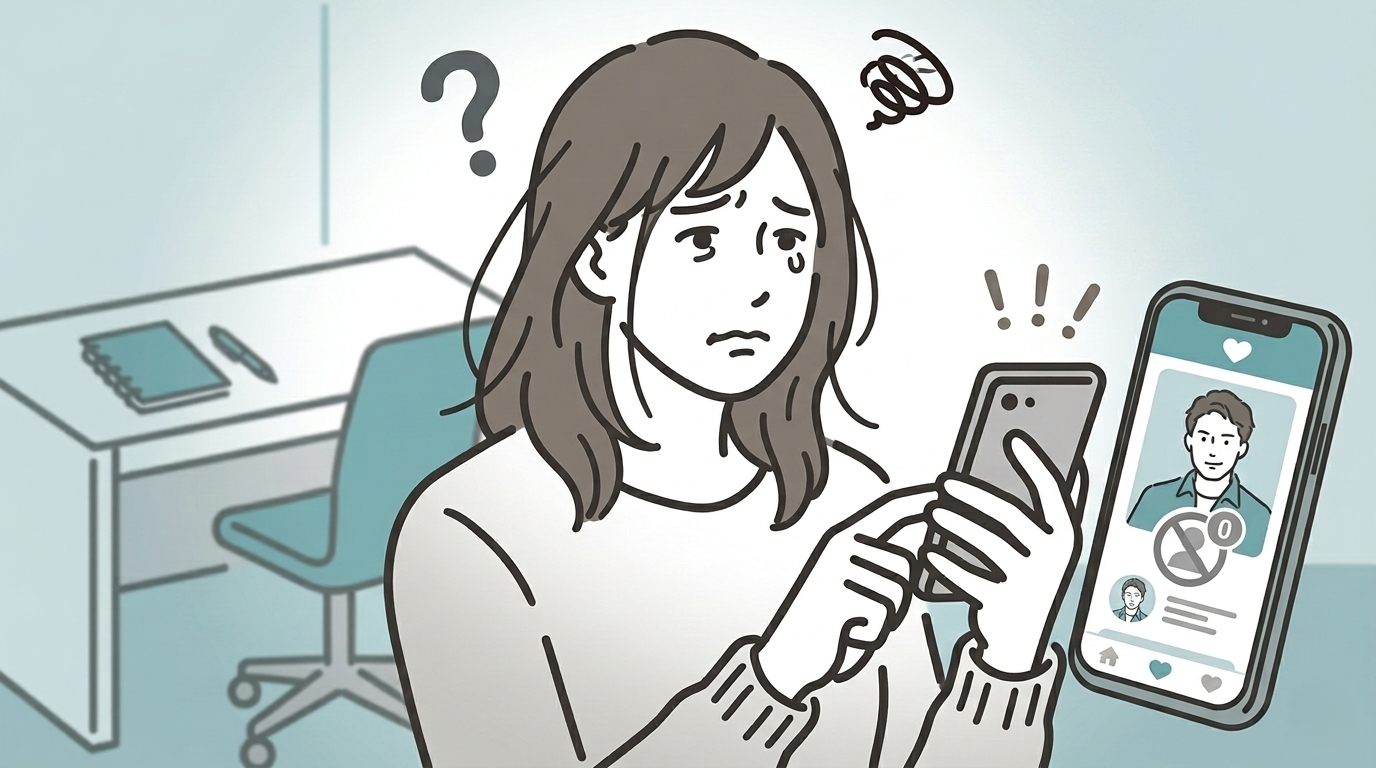 マッチングアプリで出会った男性と連絡が取れなくなった人の様子