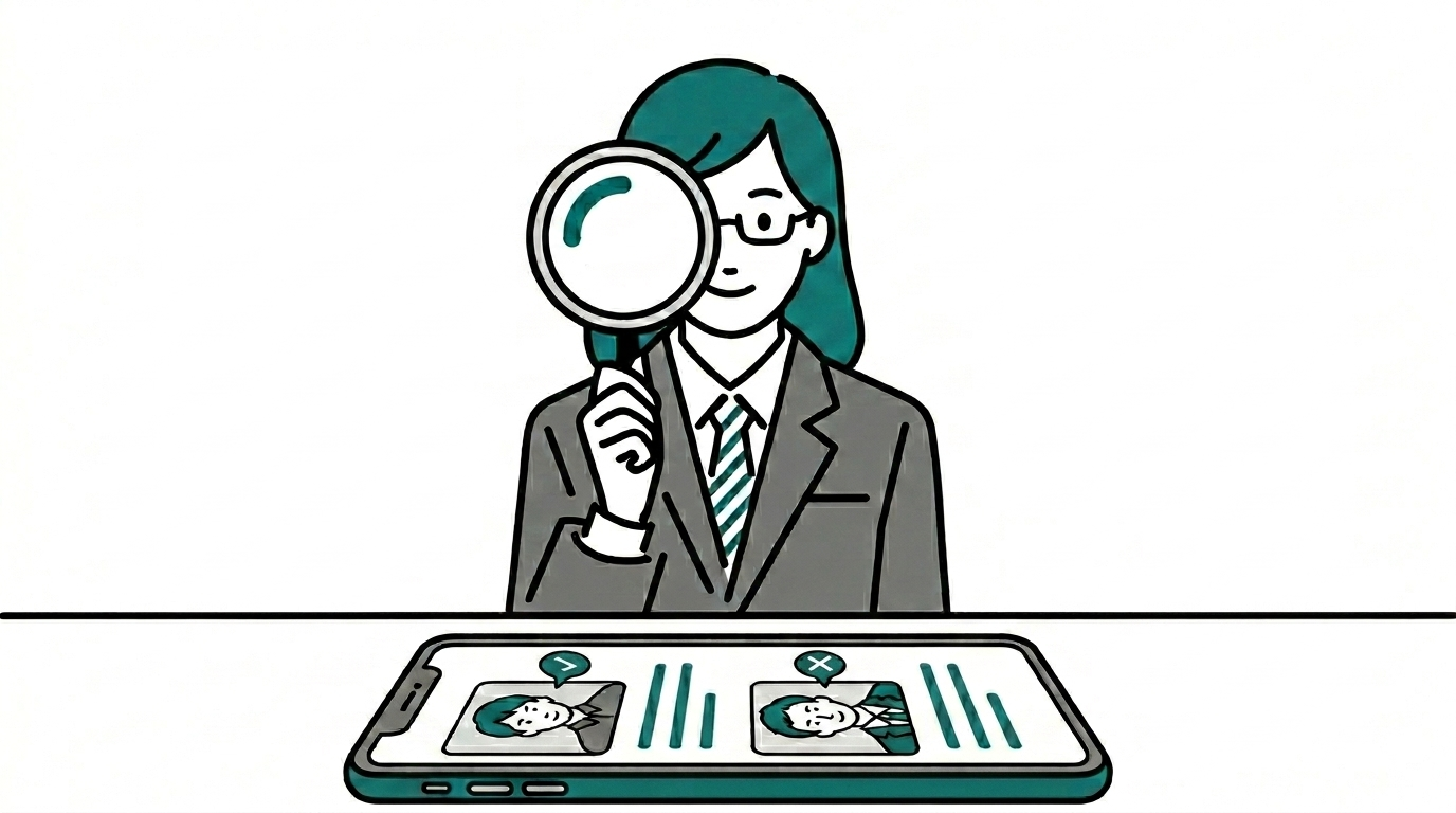 相手が遊び目的なのか調べている様子