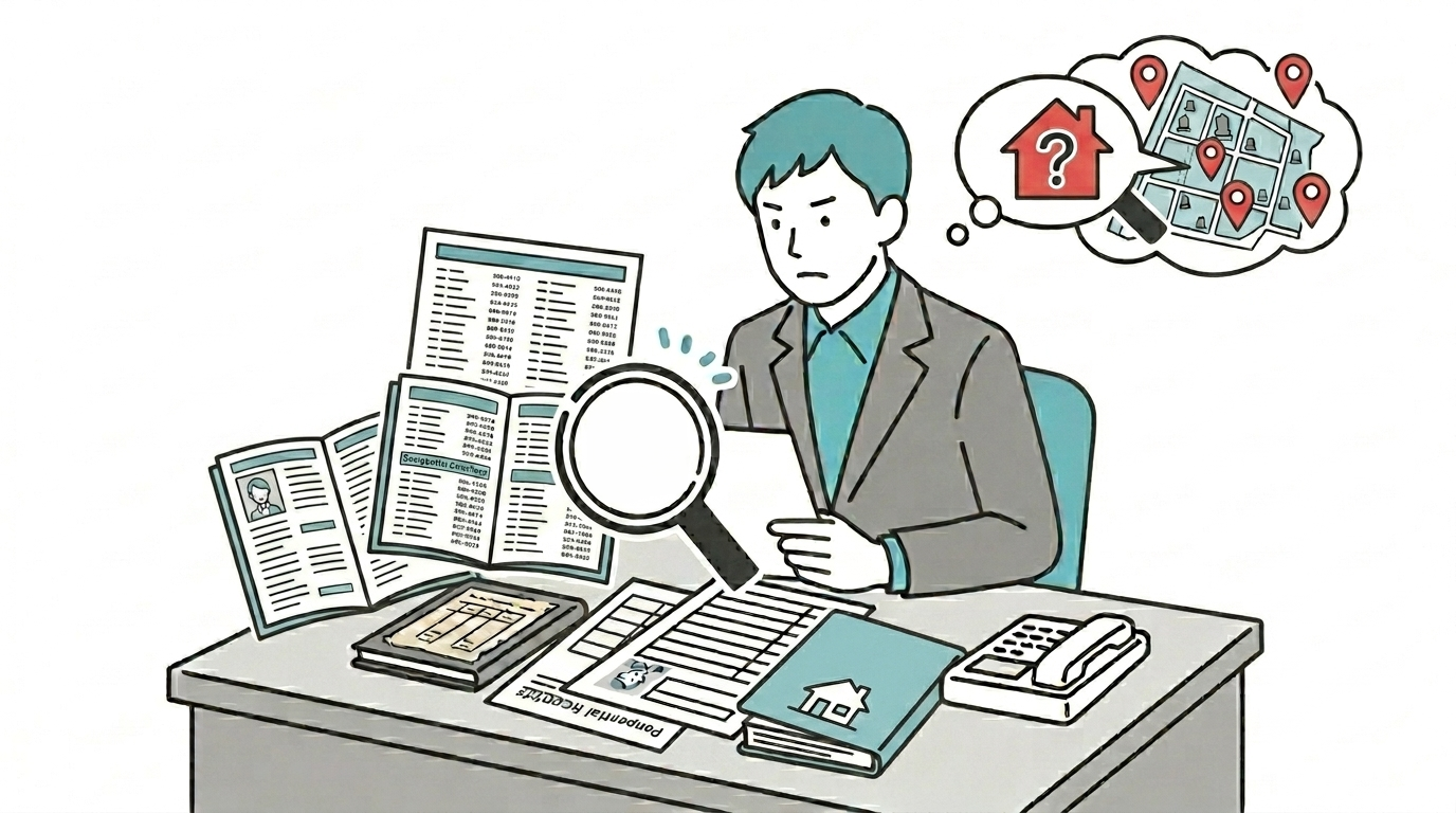 自力で住所特定をしている人の様子