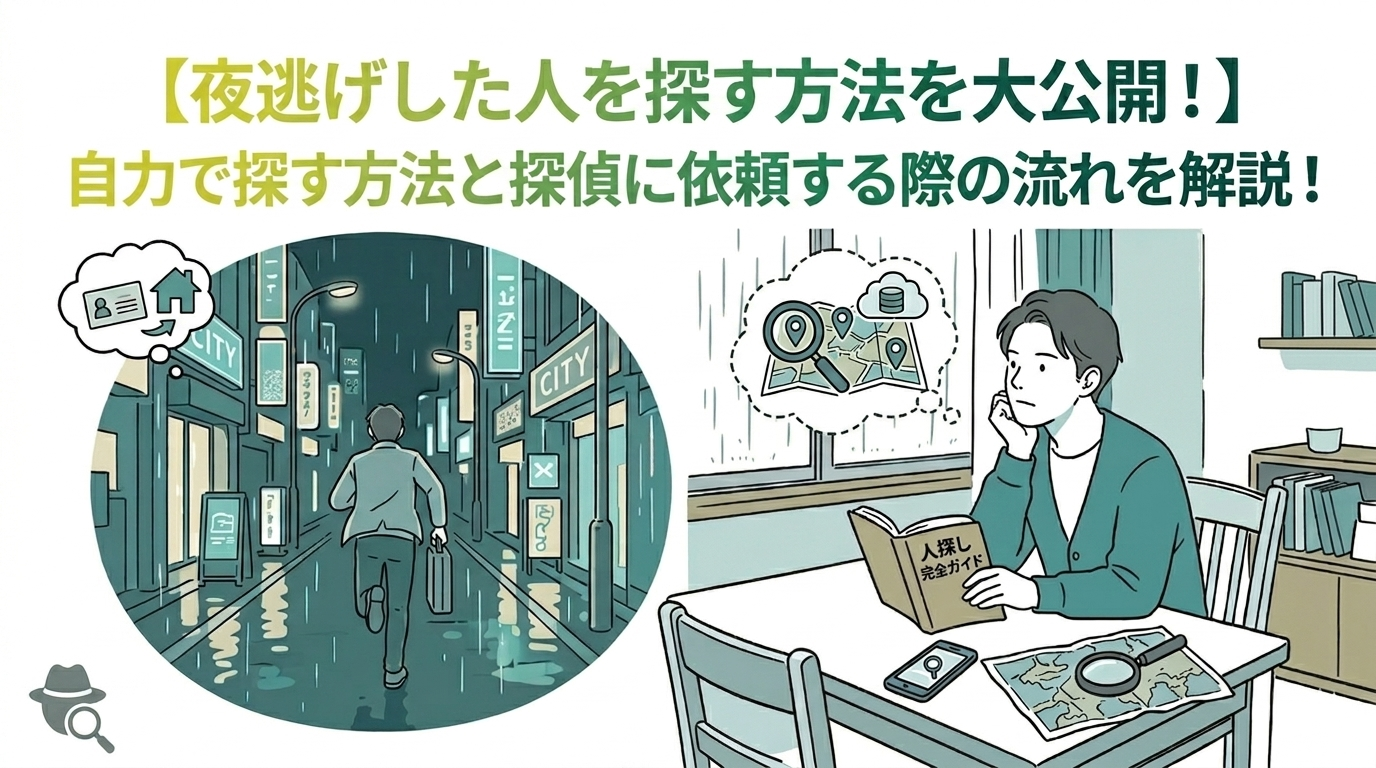 【夜逃げした人を探す方法を大公開!】自力で探す方法と探偵に依頼する際の流れを解説!