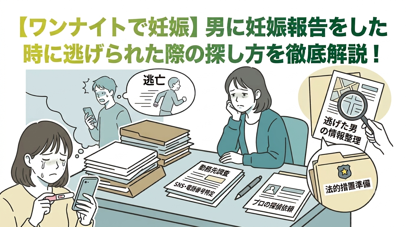 【ワンナイトで妊娠】男に妊娠報告をした時に逃げられた際の探し方を徹底解説!