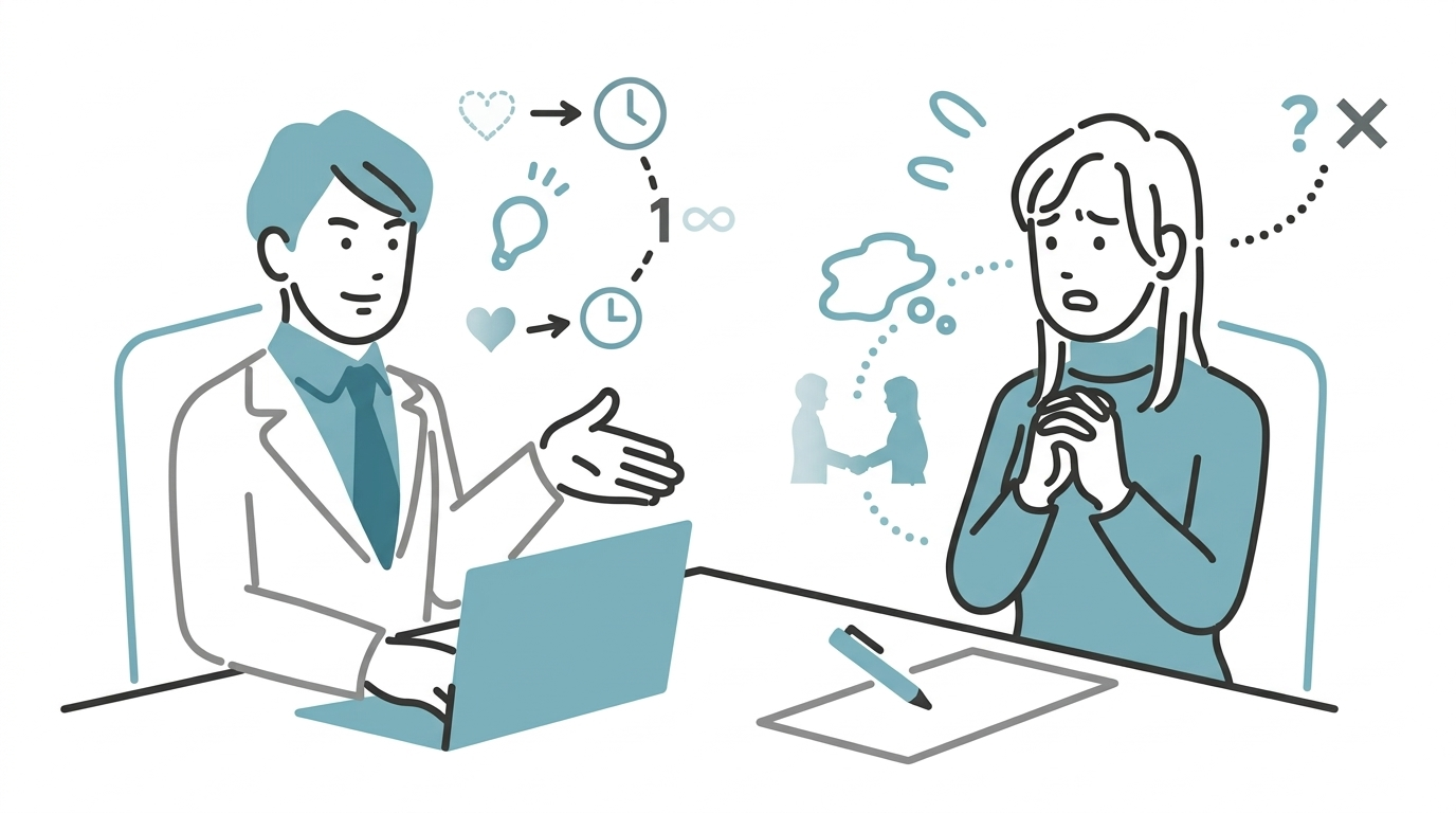 依頼者が探偵に相談する様子