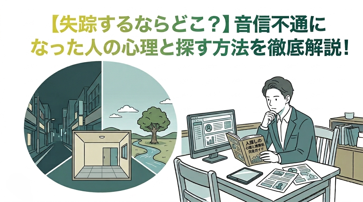 【失踪するならどこ？】音信不通になった人の心理と探す方法を徹底解説！