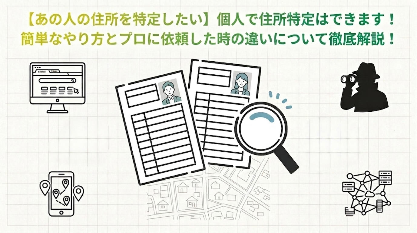 【あの人の住所を特定したい】個人で住所特定はできます!簡単なやり方とプロに依頼した時の違いについて徹底解説!
