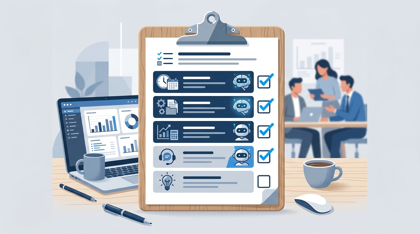 社内AI活用の第一歩となる業務の棚卸しを示す図解