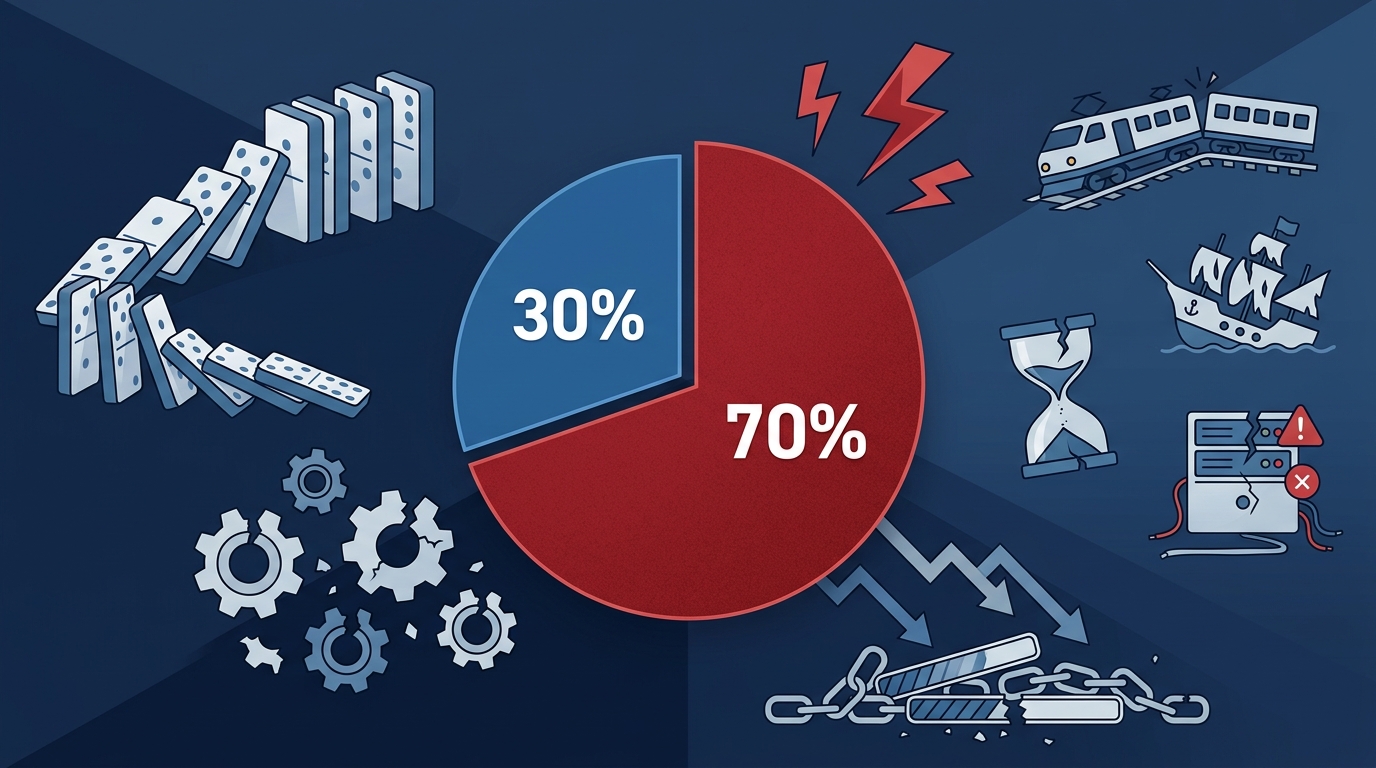 DXの失敗率データを示すイメージ