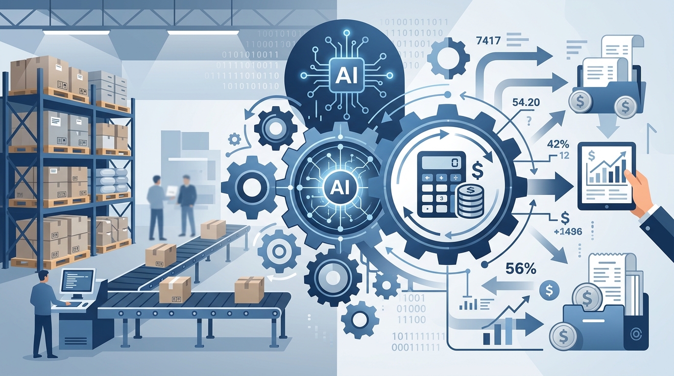 在庫管理AIと経理業務自動化の導入効果を示す図解