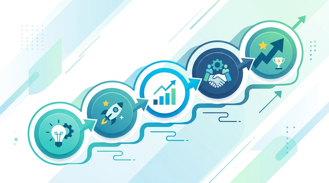 AI導入5ステップのフロー図