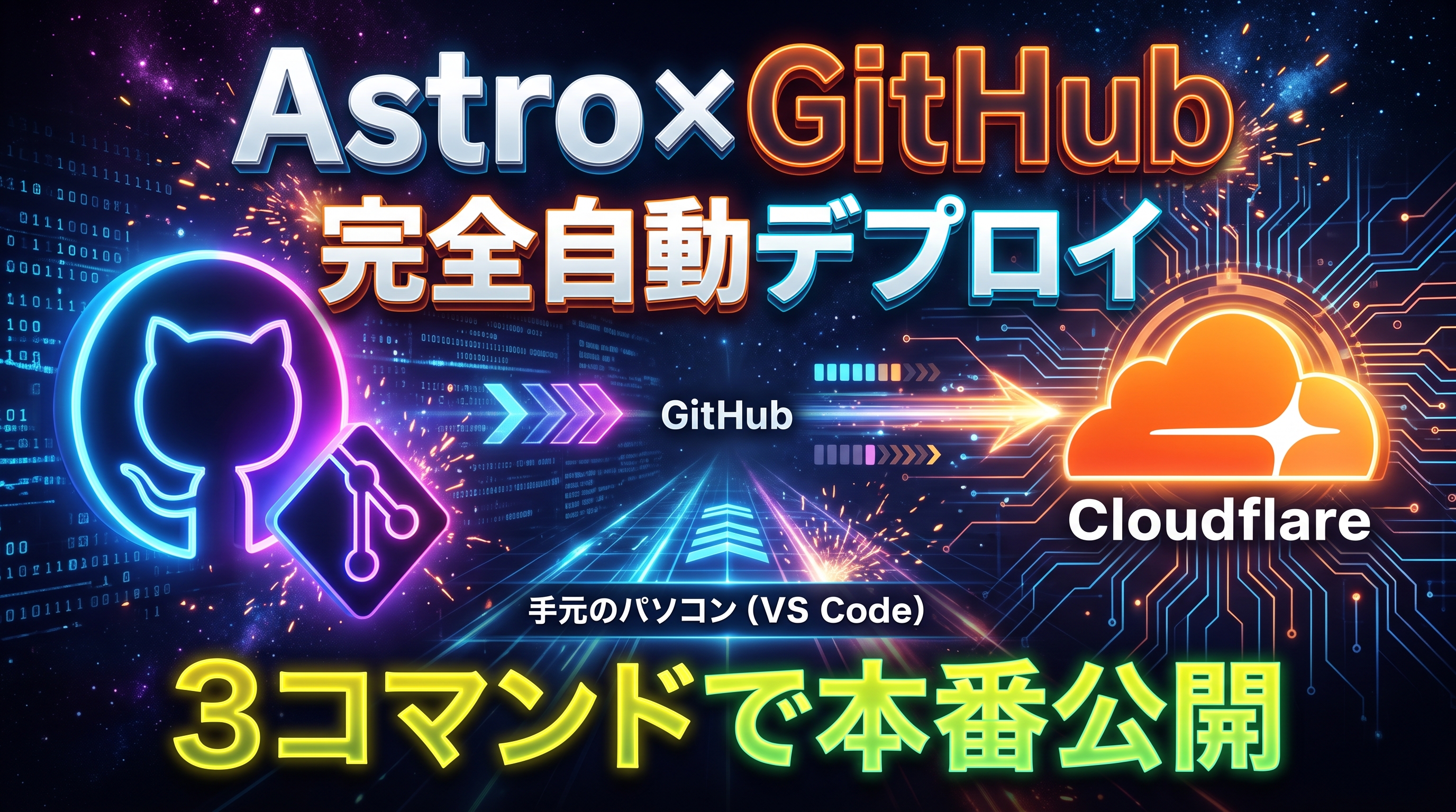 サーバー代0円で爆速運用！VS Codeの3コマンドで実現するAstro×Cloudflare Pages自動公開ガイド