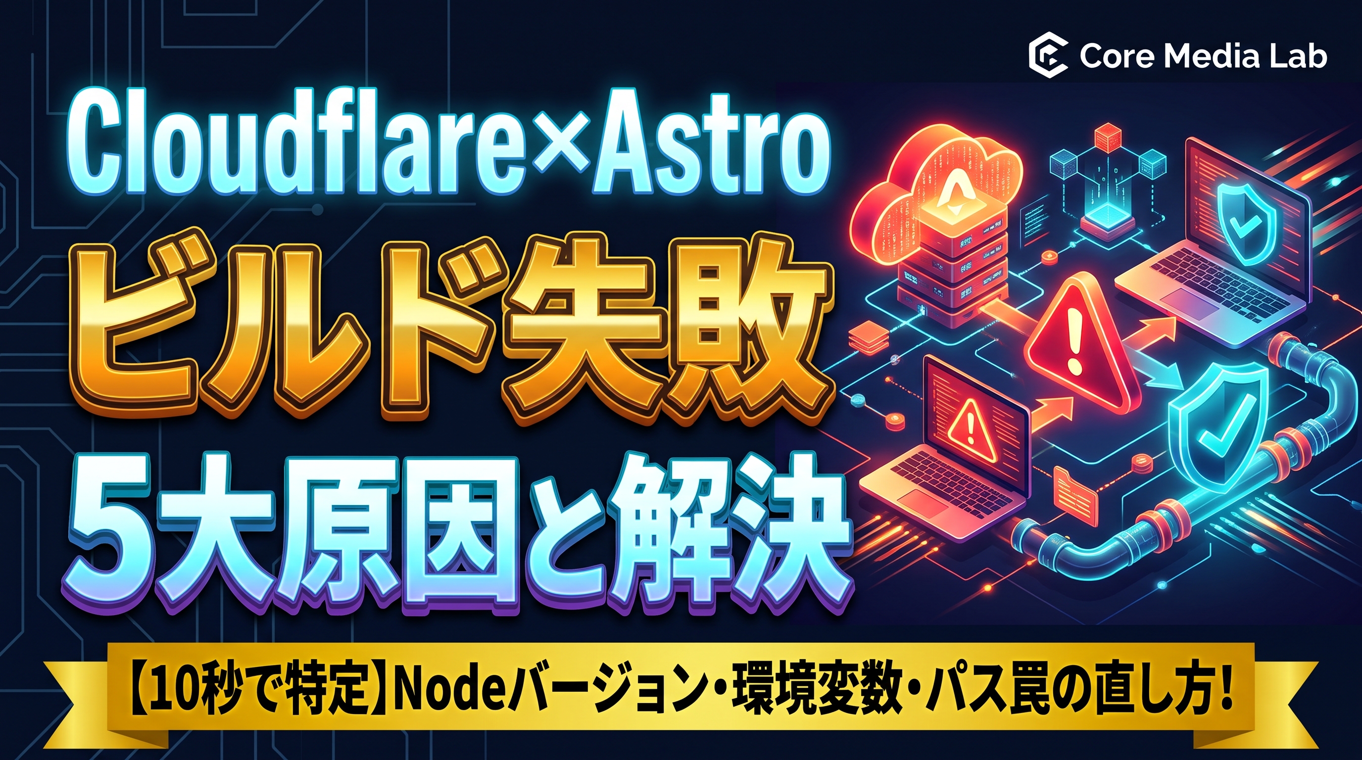 【原因と対策】Cloudflare PagesでAstroのビルドが失敗する5大原因と解決手順！Nodeバージョン・環境変数の罠