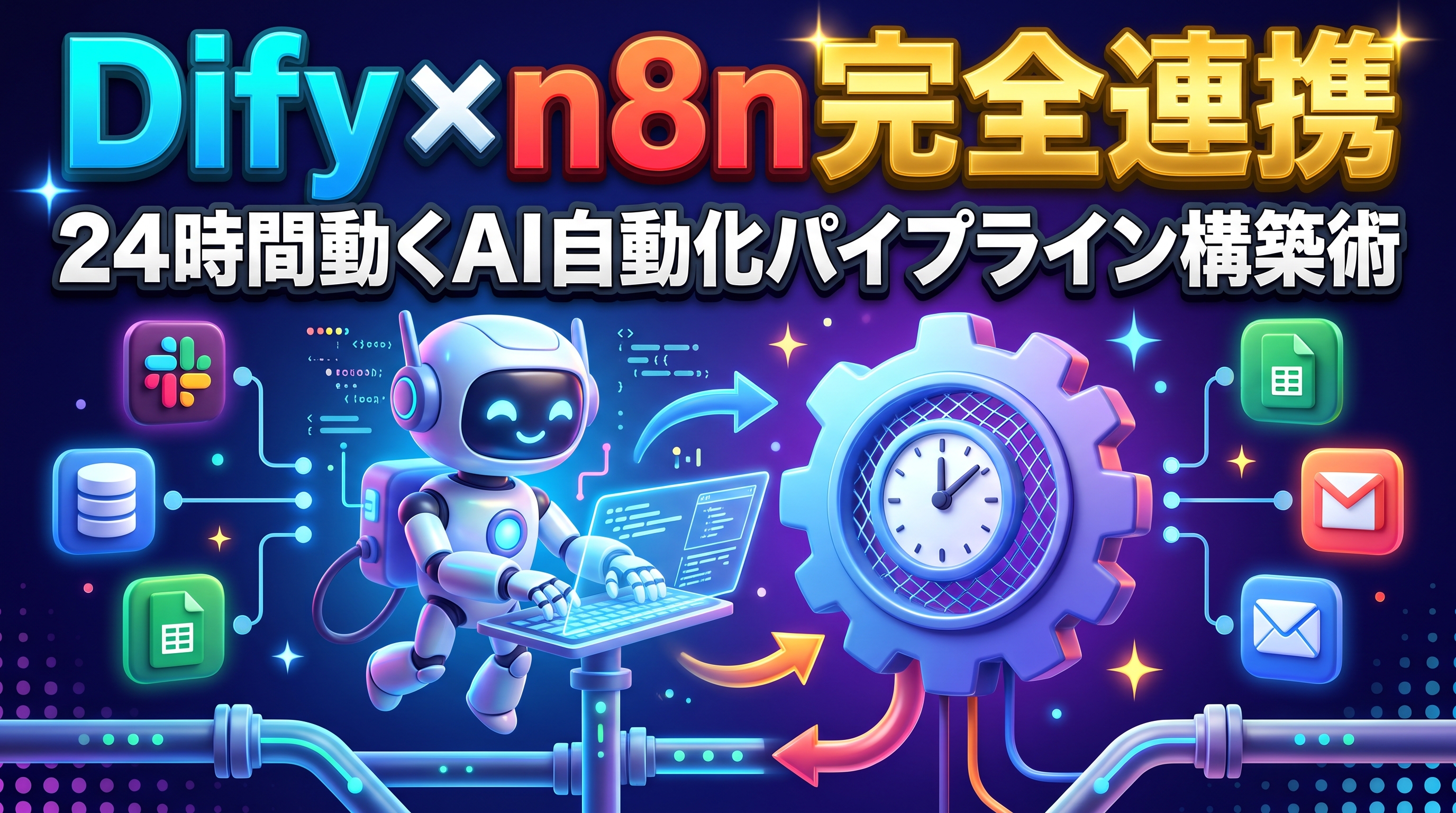 【Dify×n8n連携】AIワークフローを24時間完全自動化する構築手順！API呼び出しから外部通知まで徹底解説