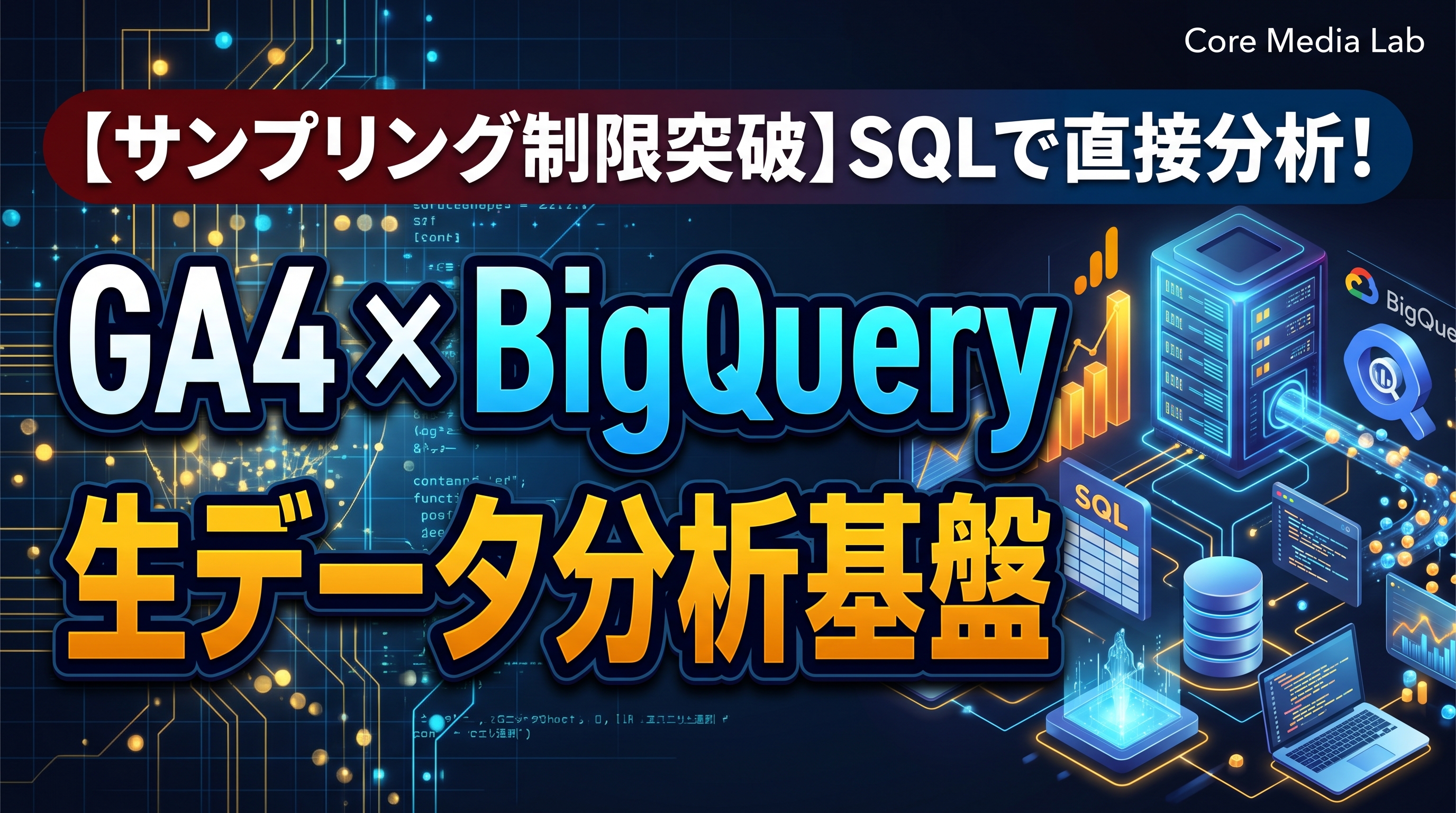 【GA4】探索レポートの「サンプリング制限」と保持期限を突破！BigQuery無料連携で生データSQL分析基盤を作る手順
