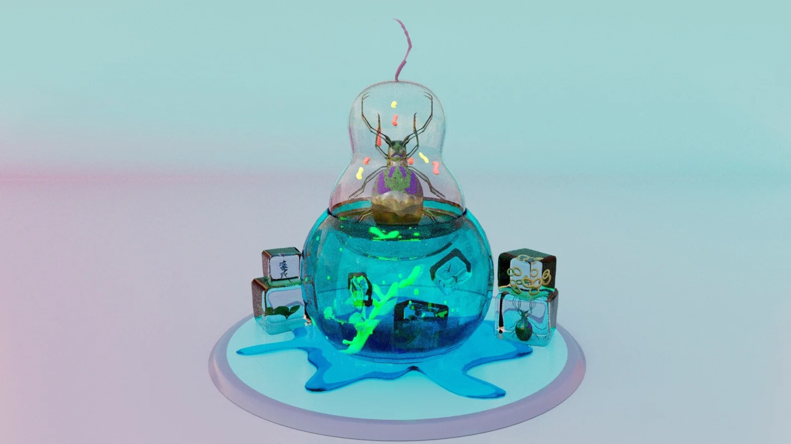 ガラスと液体