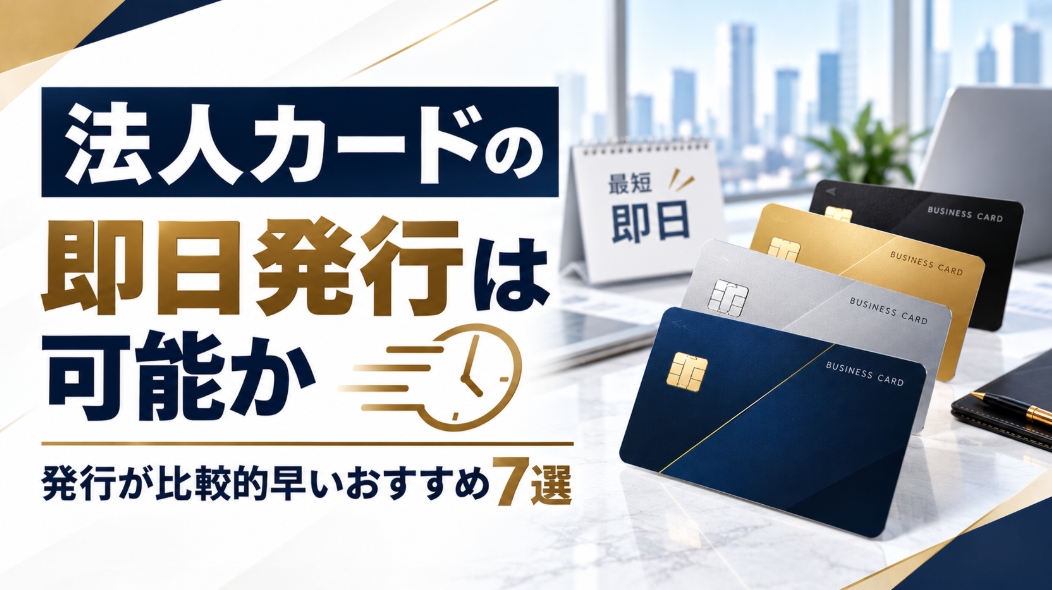 法人カードの即日発行は可能か｜発行が比較的早いおすすめ7選