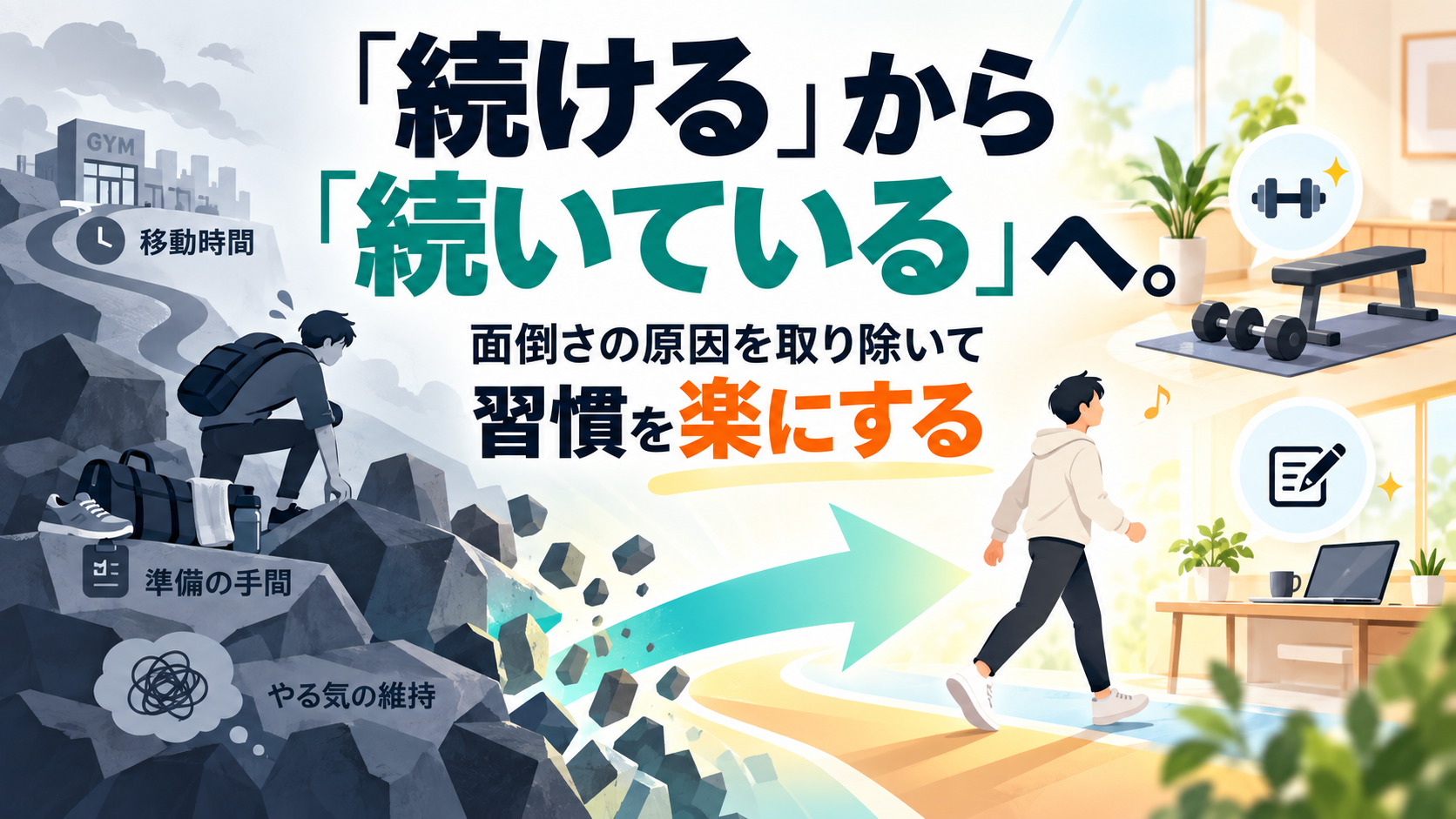 続けるから続いているへ。面倒さの原因を取り除いて習慣を楽にする