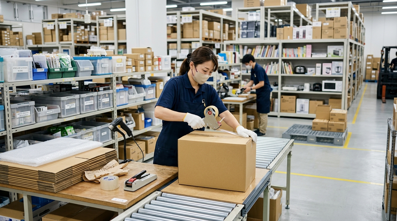 EC事業者の効率的な出荷作業場の様子