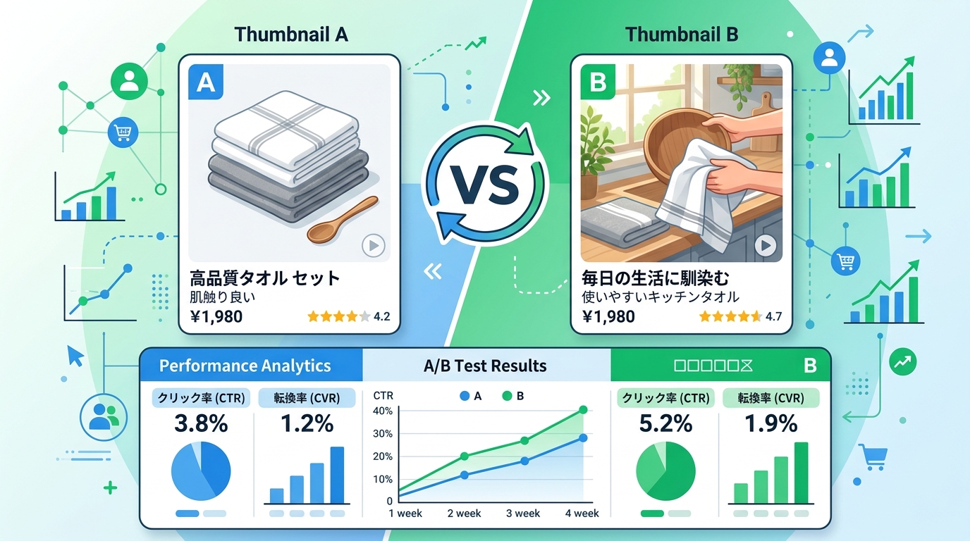 サムネイルABテストのイメージ