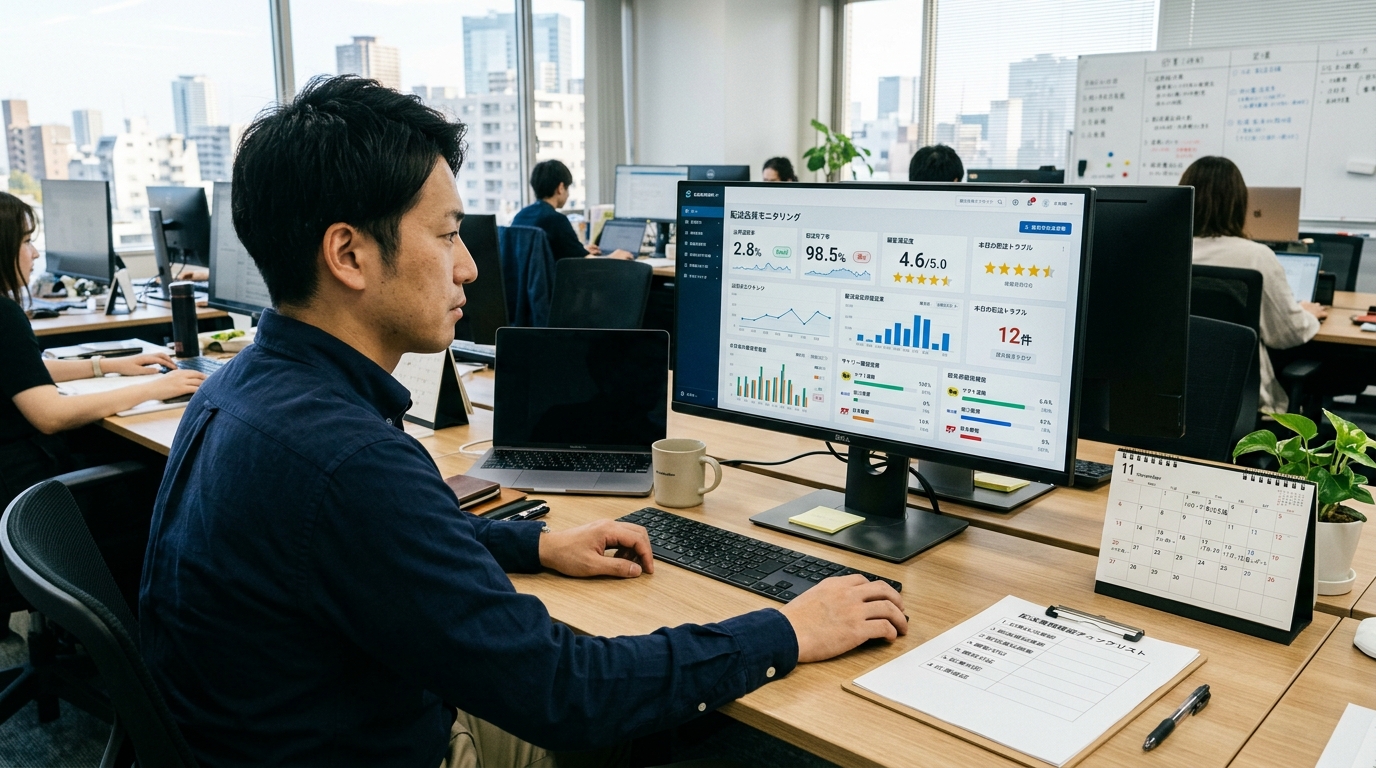 配送品質ダッシュボードをモニタリングするEC事業者