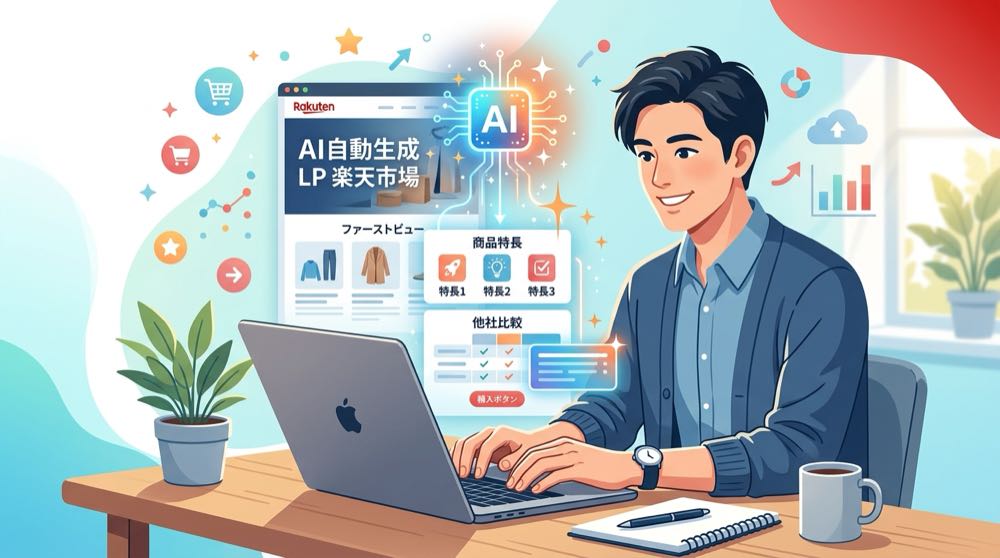 楽天の商品ページをAIで作る完全ガイド|文章・画像・LPデザインまで自動化する手順【2026年版】