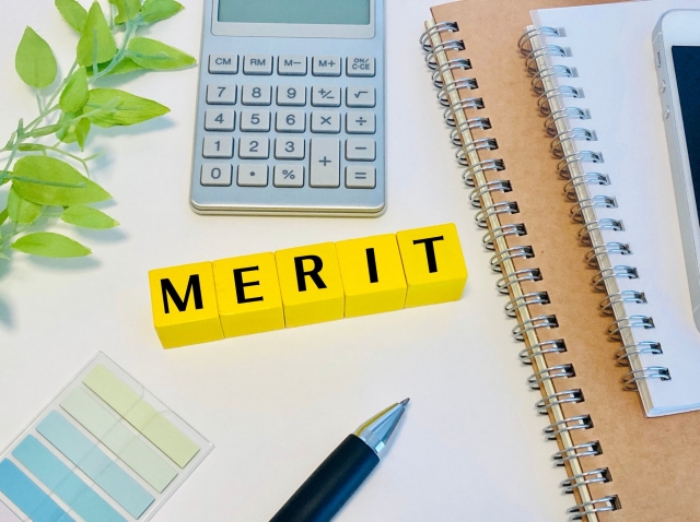 「MERIT」の文字ブロック