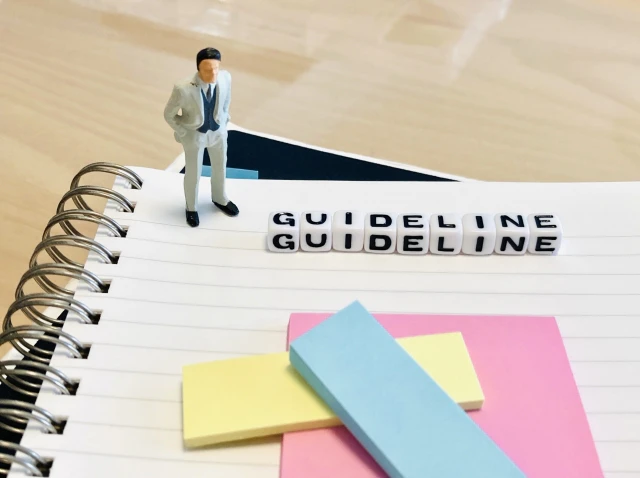 面接官と「Guideline」の文字