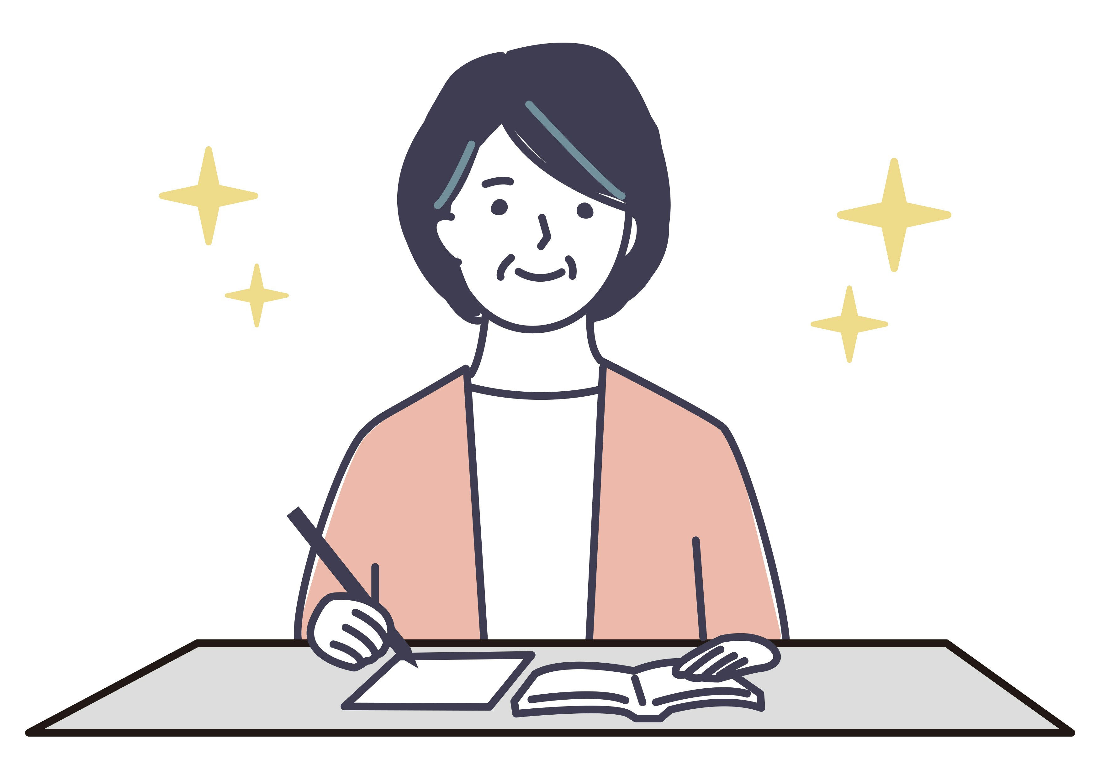 エンディングノートを書く女性