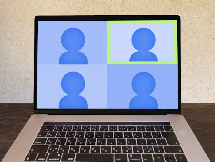 Web面接を行っているパソコン画面