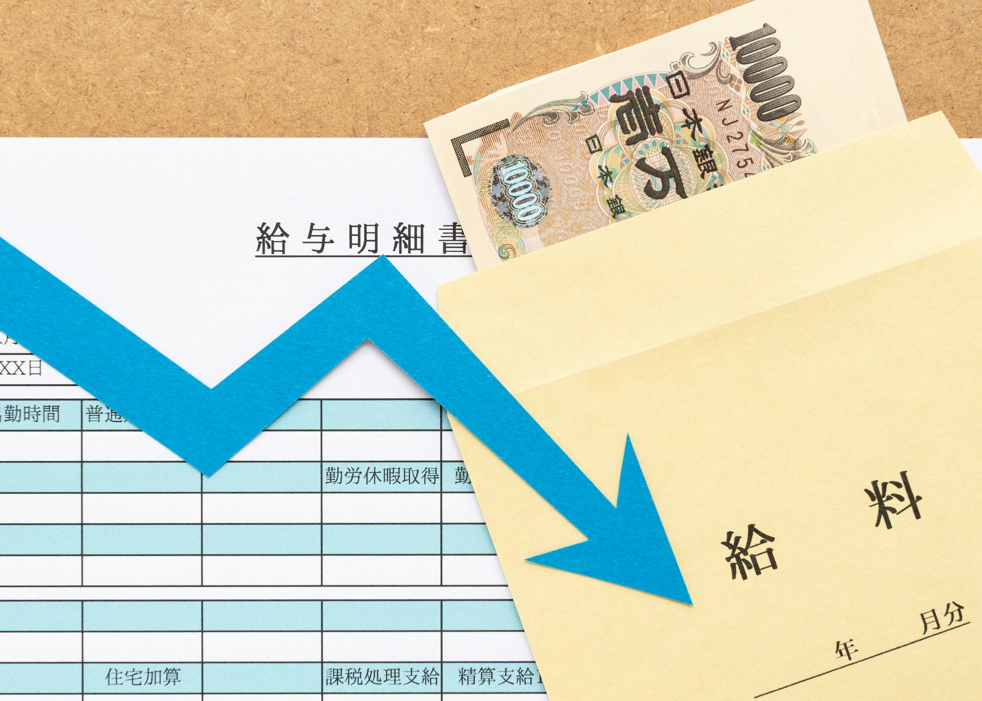 定年後の再雇用制度で給与が下がってしまうイメージ