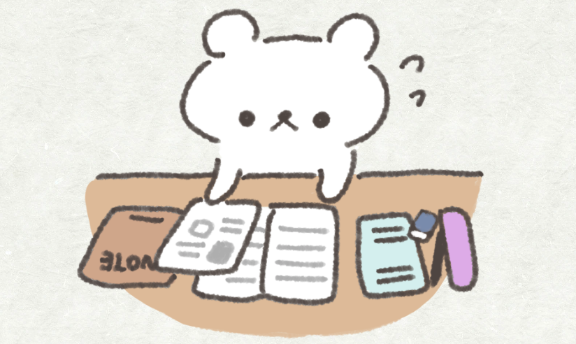 書類を分類するクマ