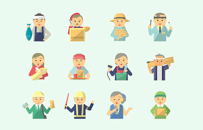 さまざまな職業のイラスト