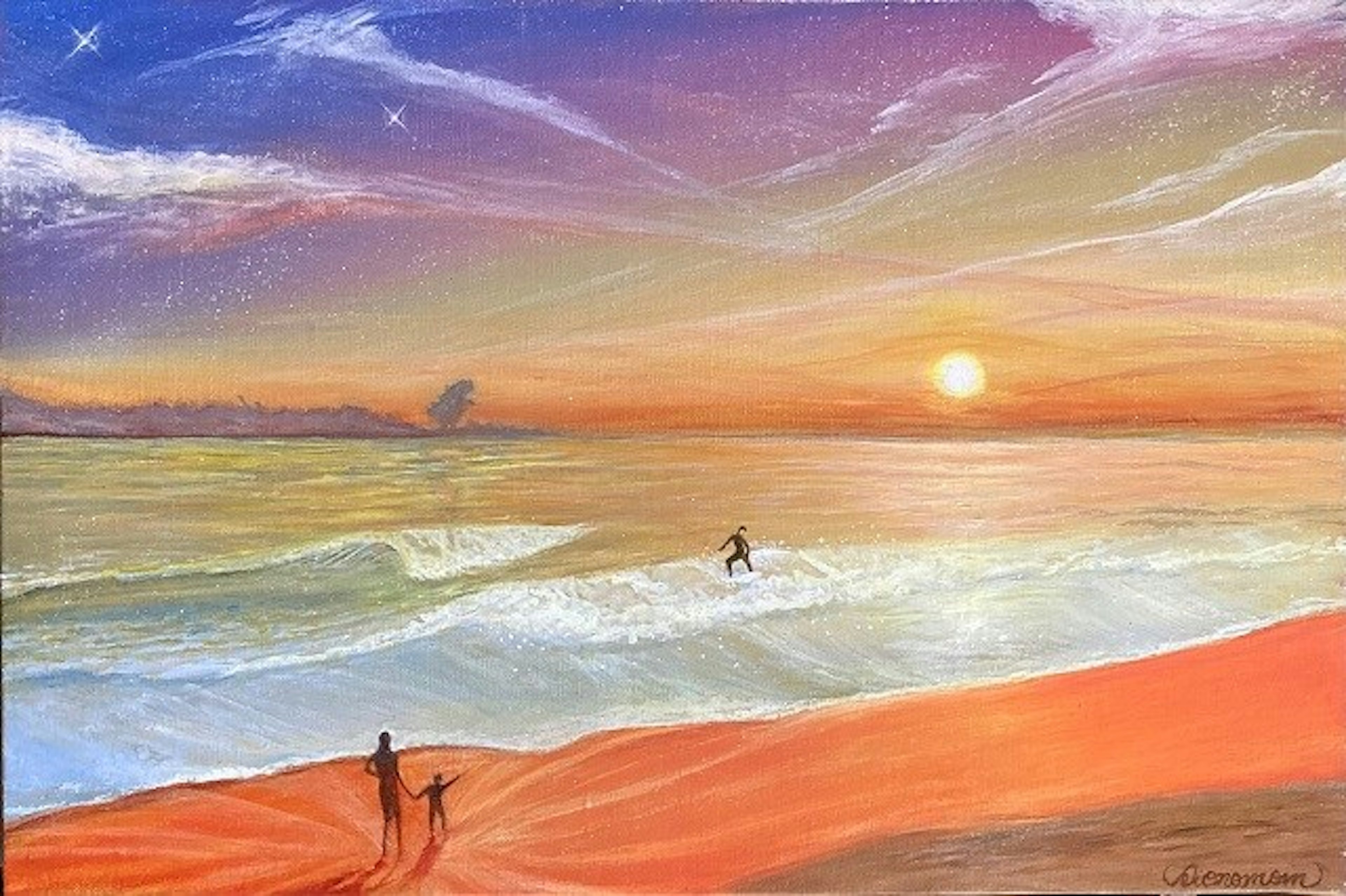 Lovely Sunset Surfing