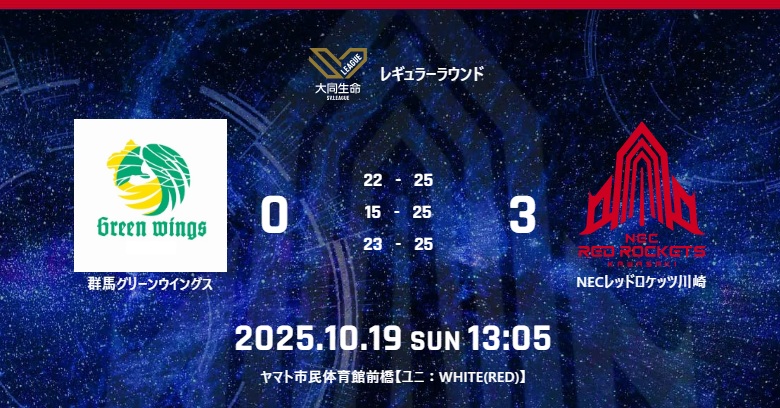 試合結果：10月19日